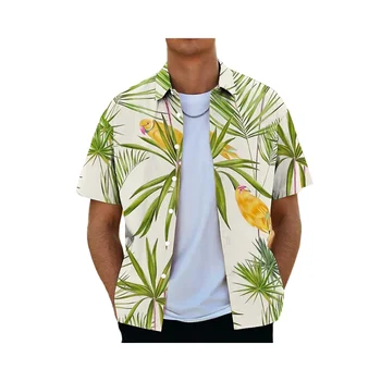 Coconut Tree Shirts Voor Mannen 3d Geprinte Mannen Hawaiian Shirt Dazn Strand met Korte Mouwen Fashion Tops t-Shirt voor Mannen Blouse Camisa