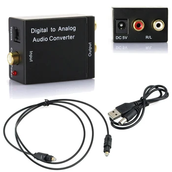 Digitaal naar Analoog Audio Converter Digitale Optische CoaxCoaxialToslink te Analoge RCA L/R Audio Converter Adapter Versterker