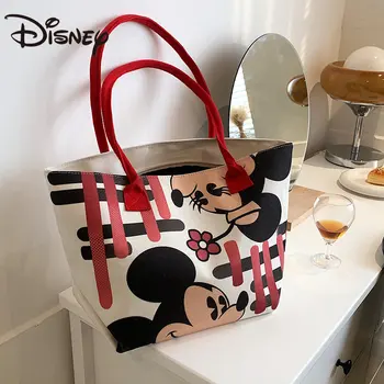 Disney 2023 Mickey Mouse Nieuwe Cartoon Mode schoudertas met Grote Capaciteit Vrouwen in de Tas van Canvas Tas Handtas schoudertas