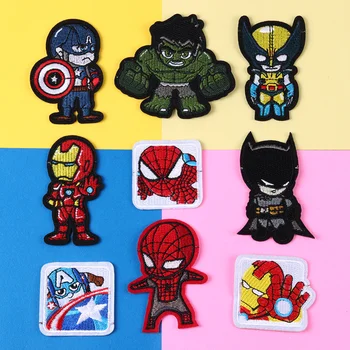 Disney Marvel Patches Iron man, Spiderman en Captain America Hulk Thor anime cartoon Patches voor Kleding Geborduurd Applique Stickers