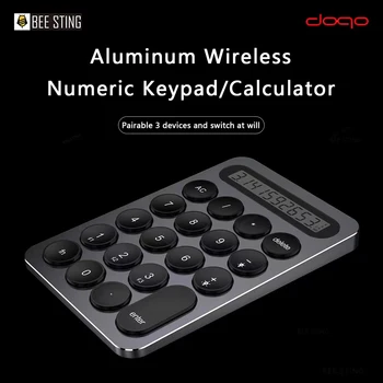 DOQO Aluminium Numerieke Toetsenbord (Numpad 19 Toetsen Bluetooth Toetsenbord Voor iPad, Android, Windows Laptop, Tablet Digitale Backlight-Toetsenbord