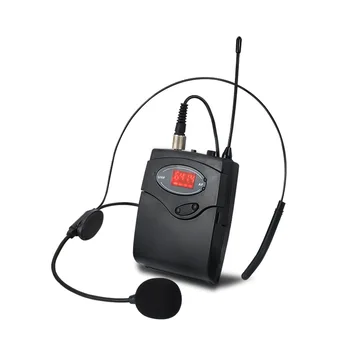 Draadloze Microfoon Set met Hoofd-Draag + Lavalier Dasspeld Microfoons Zender Ontvanger UHF-Frequentie voor Spraak Onderwijs
