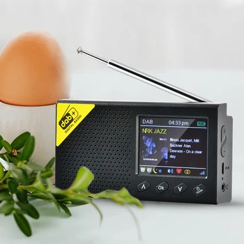 Draagbare Digitale Radio Bluetooth-compatibele 5.0 Draagbaar voor Kantoor aan Huis 2.4 inch LCD Display, Stereo DAB-FM-Audio Speler