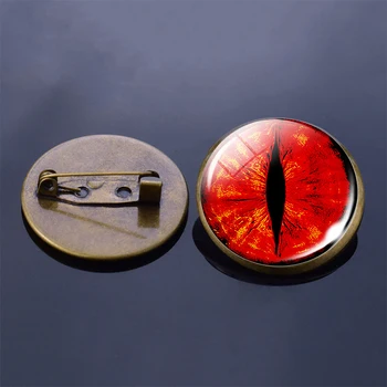 Dragon Eyes Broche Pin-Afbeelding Glazen Cabochon Dome Kwade Sauron Oog Badge Vrouwen Broches Sieraden Accessoires