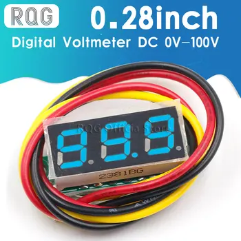 Drie lijn precisie DC digitale voltmeter head LED digitale voltmeter DC4.5V-30V 0.28 Inch Mini Digitale Voltmeter 0-100V