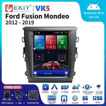 EKIY VK5 Verticale Android-Auto Radio-Multimedia Video Speler Voor Ford Mondeo Fusion 2012 - 2019 Tesla Stijl Carplay Stereo-GPS