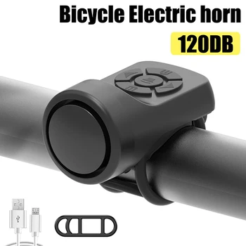 Elektrische Fiets Bell USB-Oplaadbare Fiets Hoorn 120db MTB / racefiets Bel gaat Fietsen Waarschuwing Alarm voor Fiets Accessoires