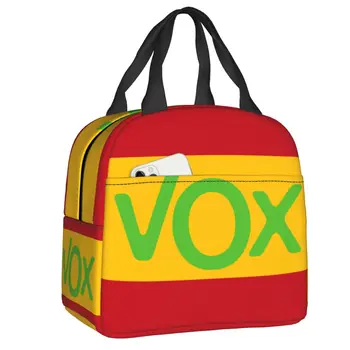 Espana Vox Logo Thermisch Geïsoleerd Lunch Bag Vrouwen Spanje spaanse Vlag Lunch Container voor Picknick Voedsel Tote Box