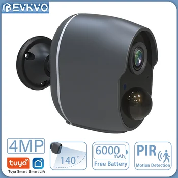 EVKVO 4MP WIFI Camera PIR bewegingsdetectie Ingebouwde Batterij Home Security Surveillance Camera van IRL van de nachtvisie Tuya Smart