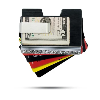Extra Slim Bankr Belang Portemonnee RFID Blokkerende Card Houder met geldklem
