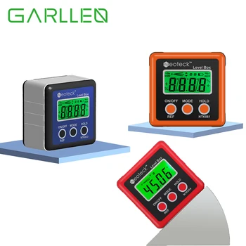 GARLLEN Precisie-Digitale Hellingmeter Elektronische Hoekmeter Goniometer 4*90 Graden Magnetische Base Digitale Angle Finder Schuine Box