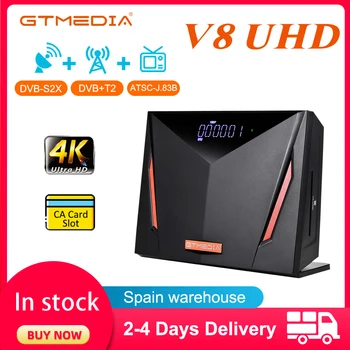 GTMEDIA V8 UHD 4K HD DVB-S/S2/S2X+T/T2 Satelliet Ontvanger Ultra H. 265 TV-Ontvanger Ingebouwde WIFI-CA-Kaart DOOS van TV