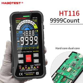 HABOTEST HT116 Nieuwe Digitale Multimeter 9999 Telt meter Ohm Hz Capaciteit REL True-RMS AC-DC DMM professionele Auto-Bereik Tester