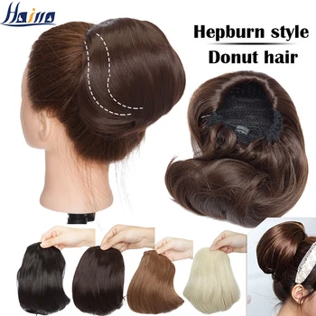 HAIRRO Synthetische Bruid Hair Donut Bun Chignon van Haar Stuk Extensie Voor Vrouwen Hoofddeksels Haar Broodje Voor Bruiloft