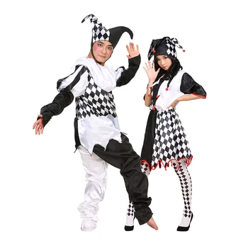 Halloween Paar Liefde Cosplay Kleding Clown Mannen Vrouwen Volwassen Kostuums Circus Fase Droll Cosplay Kleding voor mannen vrouwen Cos