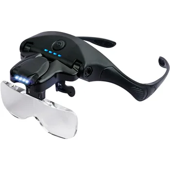Head Mounted Vergrootglas, Hoge-Definitie Optische Lens, Usb-Oplaadbare Vergrootglas met Licht