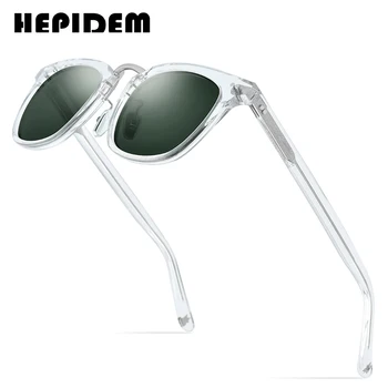 HEPIDEM Acetaat Gepolariseerde Zonnebril 2020 Nieuwe Vrouwen van Hoge Kwaliteit Zonnebril Retro Vintage Vierkant UV400 zonnebril voor Mannen 9126