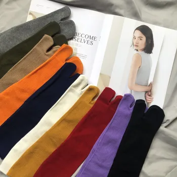 Hoge Kwaliteit Gekamd Katoen Gesplitste Teen Sokken Unisex Eenvoudige, Comfortabele Twee-Tenige Sokken Japanse Harajuku Mannen, Vrouwen Tabi Sokken
