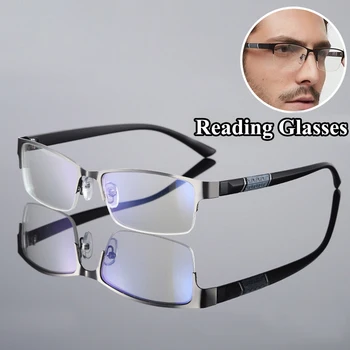 Hoge Kwaliteit Presbyopic Bril Unisex Flexibele Half-frame Glazen Business Lezen Brillen Dioptrie Graad +1.0 TOT +4.0