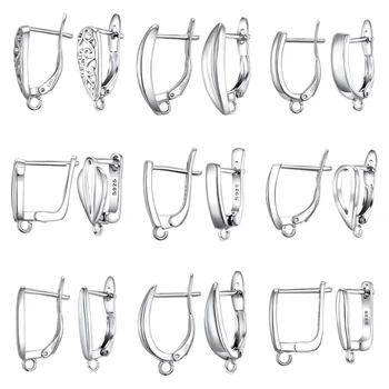 Holle Ontwerp 925 Sterling Zilveren oorhaken Klemmen Sieraden Bevindingen Oorbellen Voor Vrouwen Geometrische DIY Earwire Accessoires