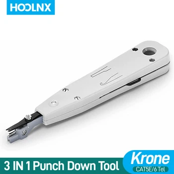 Hoolnx Kroon Punch Down Tool met Platte Kop Schroef Spudger, Trek Haak voor wandmontage Plaat, Patch Panel Installatie IDC/Netwerk