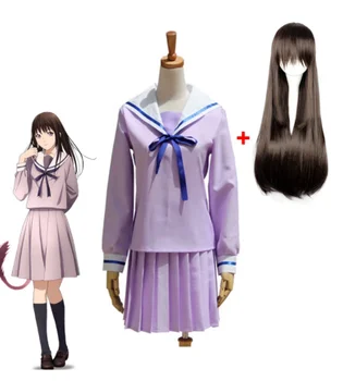 Hot Anime Noragami Yukine Iki Hiyori School Uniform Matroos Kostuum Cosplay Kostuums, Matroos Cosplay Dress Pruik Gratis Verzending!