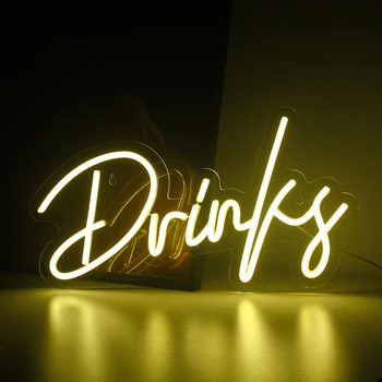 Ineonlife Drinken Teken van het Neon LED Light Bar Voor Koffie Winkel, Supermarkt Ophangen van Verlichting Party Club Kamer USB-Interface Decor Muur Geschenk