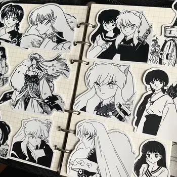 Inuyasha Anime Sticker Sesshoumaru Kagome Zwart Wit Manga-Stijl Stickers Schoolbenodigdheden, Kantoorbenodigdheden Leuke Telefoon Geval Decoratieve