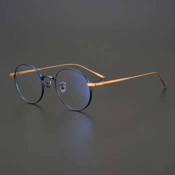 Japanse Met De Hand Gemaakt Retro Ronde Brillen Optische Glazen Frame Mannen Vrouwen Titanium Recept Bijziendheid Bril Oculos De Grau