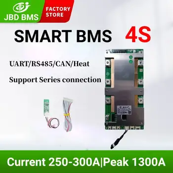 JBD Smart BMS 4S Lifepo4 300A Lithium 4S 250A 12V Balance Board BMS Met UART KAN RS485 BT Warmte Functtion 3NTC Voor E-bike