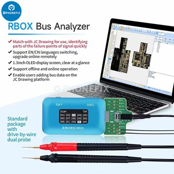 JCID RBOX Bus Analyzer Voor iPhone Android Telefoon Signaal Storingen Opsporen Repair Tool met JC Tekening Software Snelle Positiebepaling