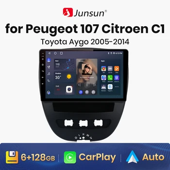 Junsun V1 Pro 8G+256G Voor Peugeot 107 Toyota Aygo Citroen C1 2005 - 2014 Auto Radio CarPlay Android-Auto GPS 2 din 2din DVD