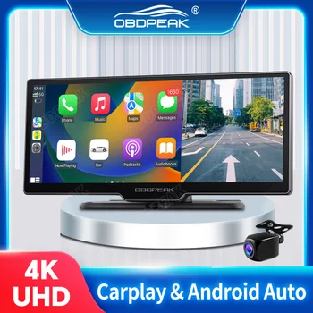 K2 Auto Spiegel Dash Cam 4K Video-Opname Carplay & Android Automatische Draadloze GPS-Navigatie het Dashboard DVR BT AUX-Uitgang Dual Lens