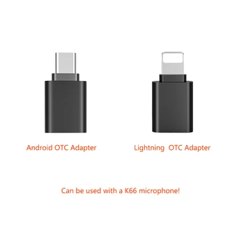 K66 Microfoon Telefoon Adapter Bliksem/Type C-Adapters Voor De IPhone, Android Smartphone