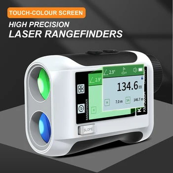 Kaemeasu 600M-1500M Laser Afstandsmeter Touch kleurenscherm Golf Meetzoeker Vlaggenmast trillingen met een helling Schakelaar stem uitzending