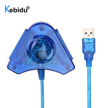Kebidu Blauwe Driehoek USB-Gamepad Controller Adapter Converter-Kabel voor de PlayStation 2 PS1 PS2 Joypad om PC-Games Dubbele Poorten