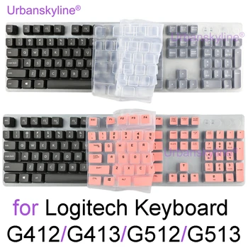 Keyboard Cover voor Logitech G512 Carbon G513 G412 SE G413 SE Mechanische voor Logi Siliconen Protector Skin hoes Folie transparant Zwart