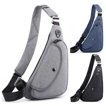 Kleine diefstal borst zak fashion crossbody tassen voor mannen mini travel sport tas met oortelefoon jack vaders dag gaven borst zak