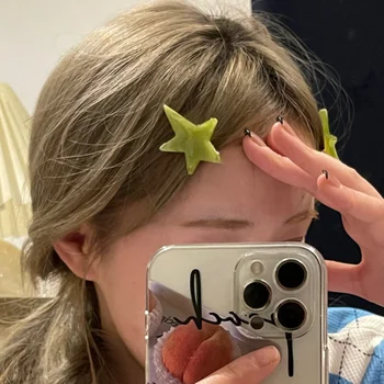 Koreaanse Kleine Acetaat Schattige Star Haarspeld Groene Kleur Mode Decoratieve Kant Clip Minimalistische Water Druppels Roze Haar Eend Clips