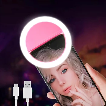 Led Selfie Lamp Ring Nieuwigheid Make-up Verlichting Led verlichting Decoratie Mobiele Telefoons Foto van de Nacht Lichte Spiegel Teken van het Neon Selfie Ring
