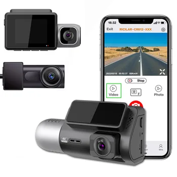 M700 3 Lens Dash Camera Auto DVR Camera ' s Mini Verborgen Video-Recorder voor-en Achterkant van het Voertuig Cabine Dash Cam Opname 4K WIFI