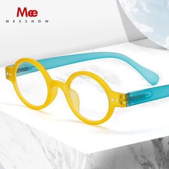 Meeshow stijlvolle leesbril Nieuwe Glazen Ice vrouwen bril blauw licht blokkeren franse presbyopie ronde retro brillen 1730