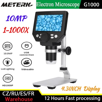 Meterk G1000 Digitale Microscoop 4.3 Inch Groot LCD-Display 10MP 1-1000X Continue Versterking Vergrootglas