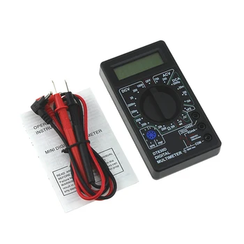 Mini Digitale Multimeter voltmeter de Spanning Ampère Ohm Tester DCAC Ampèremeter energiemeter Test Met Lood Sonde Zoemer DT830D Meter