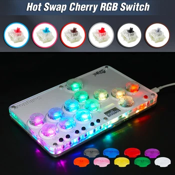 Mini HitBox WASD SOCD Fighting Stick SallyBox LED Light Controller Game Controller voor PC/PS3/PS4/Switch