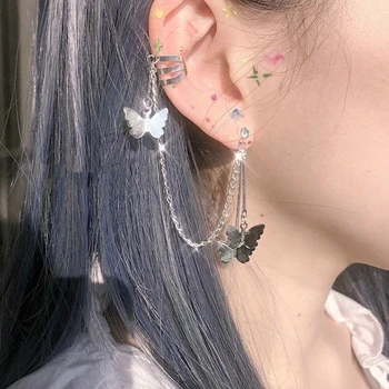 Mode-Vrouwelijke Ear-Clips voor Vrouwen Koude Wind Oorbellen Punk Cool Ear Studs Oorbellen Vlinder Ear Cuff Bruiloft Gave Sieraden