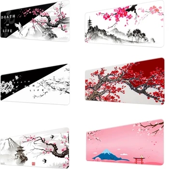 Muismat Cherry Blossom Aangepaste Computer Nieuwe Tabel Pad Office Laptop Natuurlijke Rubber Zachte Muismat Japanse Pagode En Cherry Bl