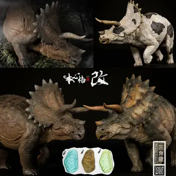 Nanmu Studio 1/35 Triceratops Zware Lans Holstein Figuur Jurassic Dinosaurus Verzamelaar Ornament Dierlijke Model Volwassen Speelgoed Cadeau
