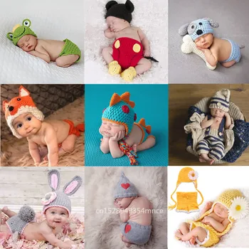 newbornfotografie rekwisieten crothet baby kleding jongen jongens kleding accessoires baby girl kostuum gehaakt handgemaakte outfit