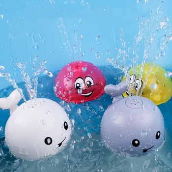 Nieuwe Baby Spuiten met Water Speelgoed voor in Bad, Douche Zwemmen Zwembad Zwemmen Elektrische Walvis Bad Bal Met Lichte Muziek LED Licht Speelgoed Voor Kinderen Cadeau